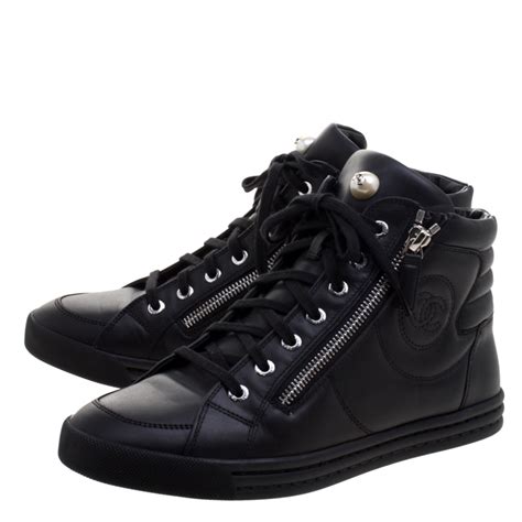 black chanel womens sneakers|authentic Chanel sneakers.